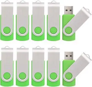 KALSAN 10 Pack 8GB USB Flash Drive 2.0 Memory Stick - Green