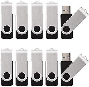 KALSAN 64GB USB Flah Drives 10 Pack 64GB USB 2.0 USB Drive 64GB Flash Drive Pack 64GB USB Memory Stick 10 Pack-Black