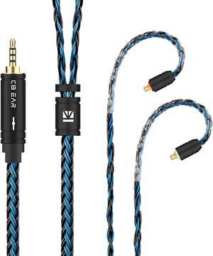 Kinboofi MMCX 2M Long Headphone Cable,KBEAR ST16 PLUS Earphone Cable Replacement Earphone Wire Cable,Improve Comfortable Wearing Replacement Cable for FILO FH3(MMCX 2.5mm Audio Jack, Black-Blue)