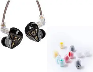 Wired Headphone,KZ DQS HiFi Dynamic Drivers IEM Earphone,KZ Earbuds Bass 2pin 3.5mm Sports Music Game in Ear Monitor Headphone+5 Pairs KBEAR 07 Ear Tips