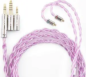 Kinboofi MMCX Headphones Cable,TRI TR10 5N OFC Mixed 4N Silver-Plated OFC Detachable-Plug Upgrade Headphones Cable, TRI Replacement Copper Extension Cable for FILO FH3 FD3 FF5 DMG (MMCX, Purple)