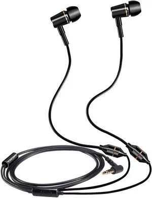 KINDEN Anti-Radiation Headphones Air Tube Headset Radiation Free Earbuds with Microphone Binaural Acoustic Stereo Alumium Metal Housing Wired in-Ear Handsfree (Black)
