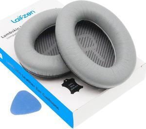 Lambskin QC45 SE QC35ii QC35 QC25 QC15 Earpads Cushions Replacement Ear Pads for Bose QC 45 35 II QC2 AE2 AE2i AE2w SoundLink SoundTrue 35ii 25 15 2 AE QuietComfort Sheepskin Leather Gray (Silver)
