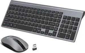 LeadsaiL Wireless Keyboard and Mouse Combo, Wireless USB Mouse and Computer Keyboard Set, Compact and Silent for Windows Laptop, Desktop, PC