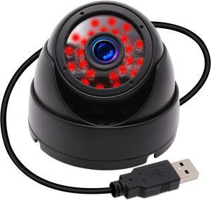 MMlove 2MP USB Dome Camera 1080P 30FPS Waterproof 3.6mm Wide Angle Night Vision Camera with IR Cut & IR LED H.264 USB Surveillance Security Camera Plug&Play Outdoor Indoor Metal Housing PC Webcam