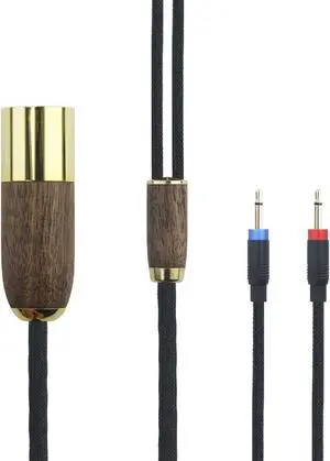 NewFantasia 4-pin XLR Balanced Cable 6N OCC Copper Silver Plated Cable for Monolith M1060, M1060C, M565, M565, for AudioQuest Nighthawk Headphone Walnut Wood Shell (2X 2.5mm Version)