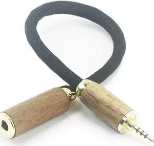 NewFantasia 2.5mm Balanced Male to 4.4mm Balanced Female Portable Headphone Adapter Jack Convert Cable 6N OCC Copper Single Crystal Silver Plated Wire Walnut Wood Shell 2.5mm Male to 4.4mm Female