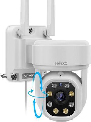 OOSSXX (2-Way Audio & PTZ Camera) 5MP Extend Wireless PTZ Camera WiFi Security System Pan, 24/7 Auto Tracking PTZ Camera Outdoor Indoor,Night Vision,2-Way Audio Surveillance DVR Set