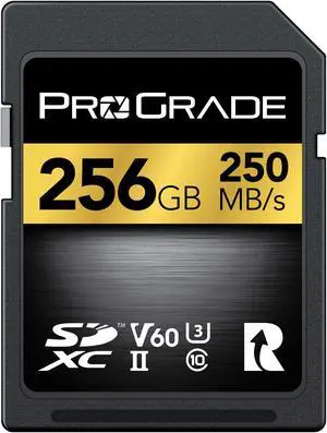 SD UHS-II 256GB Card V60 -Up to 130MB/s Write Speed and 250 MB/s Read Speed | for Professional Vloggers, Filmmakers, Photographers & Content Curators - by Prograde Digital