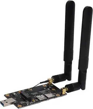 PUSOKEI M.2 to USB 3.0 Adapter, 3042/3052 M.2 NGFF B Keya to USB 3.0 Adapter with Dual Nano SIM Slot for 3G/4G/5G Module with Antenna