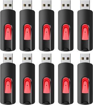 RAOYI 10Pcs 16GB USB Flash Drives Slide Retractable Memory Stick Bulk USB 2.0 Thumb Drive Jump Drive Zip Drive USB Sticks Data Storage Backup for PC Mac (16G, Red)