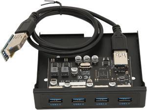 Front Panel PCIE to USB 3.0 Hub with 4 Port, 3.5 Inch PC Front Panel Internal Card Reader PCIE USB Adapter with 4 X USB3.0 Output Port for Computer Case Front Bay