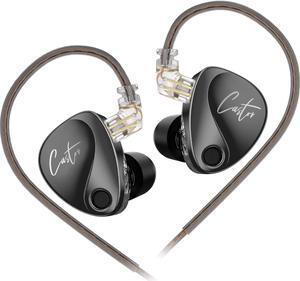 KZ Castor HiFi Earbuds headphones,KZ Stereo Dual Dynamic Driver in-ear Earphones 0.75mm cable, Tunable in-ear Monitor Headset (black(bass), without mic)