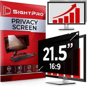 SightPro 21.5 Inch 16:9 Computer Privacy Screen Filter for Monitor - Privacy Shield and Anti-Glare Protector