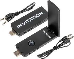Bazooka Invitation USB Wireless adapters | Party Button Pairing | Wirelessly Link Audio Systems Together | Unlimited Pairing | 150ft Radius