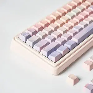 SUEHIODHY PBT Pink Keycaps Set Cherry Profile Dopamine Keycaps Custom Dye-Sublimation Keyboard Keycaps for 60% 65% 70% 75% 100% Cherry Gateron MX Switches Mechanical Keyboard