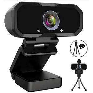 Webcam 1080p HD Computer Camera  Microphone Laptop USB PC Webcam with Privacy Shutter and Tripod Stand 110 Degree Live Streaming Widescreen Recording Pro Video Web Camera for Calling Conferencing