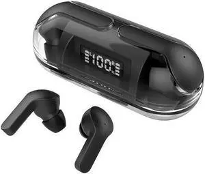 Air33 Transparent Bluetooth 5.3 Earbuds - Headphones with Transparent Machine Compartment, Built-in Hd and Sensitivity Microphone,Touch-Control Sport Earphones for Sports Working Music (Black)