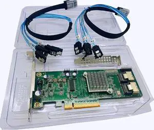 HBA Card SAS Controller PCI-E 2.0 6Gbps 8 Port Host Bus Adapter 9211-8i FW:P20 IT Mode ZFS FreeNAS unRAID 2 * 3.3FT SFF-8087 SAS to SATA Cable