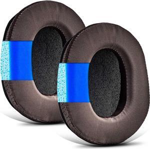 TRANSTEK Sheepskin Thicker Cooling Gel Ear Cushion Earpads for Arctis Pro, Arctis 7/5/3/1, Arctis 9X, Arctis 7X, Arctis 7P, RIG 800 Series, ATH M50X, M40X, MDR-7506 V6 (Brown Fabric)