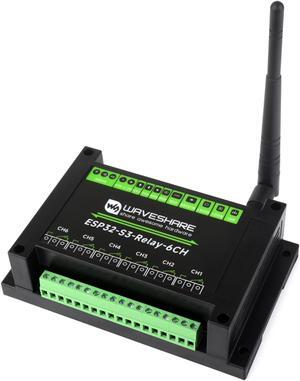Waveshare Industrial 6-Channel ESP32-S3 WiFi Relay Module, Supports WiFi/Bluetooth / RS485 control, Onboard RS485 / Pico HAT Interfaces, for Expanding RTC/CAN / RS232 / LoRa/Sensor, etc.