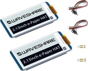 Waveshare 2PCS 2.13inch E-Ink Display HAT V4 Version, Black/White Two-Color 250x122 Pixel E-Paper for Raspberry Pi 5/4B/3B+/3B/2B/Zero W/WH/Zero 2 W/Jetson Nano SPI Interface, Support Partial Refresh
