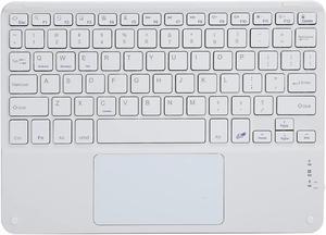 10in Keyboard with Touchpad Smartphones, for Tablets, Laptops, and Desktop Computers (White)
