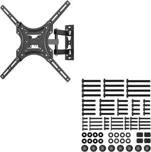 WALI TV Mounting Screws and Spacers + Full Motion TV Wall Mount for 26-55 Inch TV Flat Screen