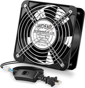 WDERAIR Big Airflow Axial 110V 120V AC Metal Fan 150mm x 50mm for DIY Greenhouse , Rv Fridge, Small Box , Server Cabinet ,  Printers, Air hockey table, Modem,  Window Exhaust Fan