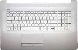 wzqrps Replacement Laptop Upper Case Palmrest Backlit ODD Keyboard Touchpad Assembly Part for HP HP 17 by 17 CA L92787-001 Silver