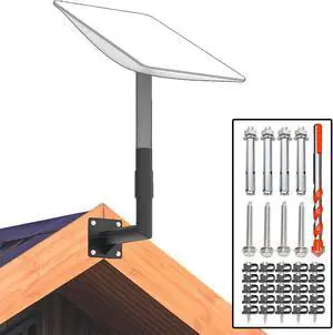 wuutyty Click-in Design Starlink Short Wall Mount,Starlink Heavy Duty Pivot Mount Kit Compatible with V2 Rectangular Dish, Starlink V2 Mount with Adapter