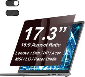 XinWoTuo 17.3" Laptop Privacy Screen Protector for 16:9 Aspect Widescreen Computer Monitor, 17.3 Inch Eye Protection Privacy Laptop Screen Filter Anti-Glare Anti-Blue Light Privacy Film Bubble Free