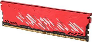 4GB DDR4, 2666MHz 21300 Bandwidth, Fast Heat Sink, Red Metal Case, cl 19 19 19 43, Gaming, Upgrade Desktop Memory Kit for Computer Chassis (4GB)