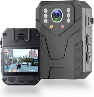 Yoidesu Mini Body Camera with Audio and Video Recording, 4K Body Worn Cam with 180deg Rotating Lens, Police Body Cam Wearable Security Cam Hidden Camera for Law Enforcement Guard (US)