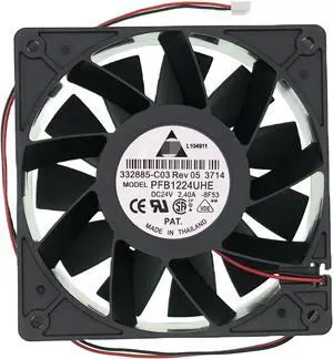 for PFB1224UHE DC BRUSHLESS Fan, DC 24V 2.40A 12CM Size :120x120x38mm,2-pin 2-Wire Inverter Cooling Fan.