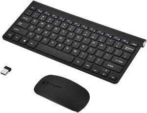 2.4GHZ Keyboard and Mouse Combo,Scissor-Switch Keyboard with 12 Multi-Media Keys Fully Waterproof Back Design for PC Win XP/ 7/8 and Other Eqquipment with USB Interface.(Black)