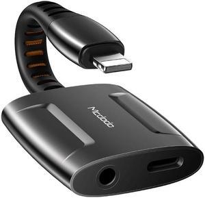 mcdodo 2 in 1 Aux iPhone Headphone Adapter & Charger Dongle,Lightning to 3.5mm Audio Cable+Audio Charger Splitter Compatible with Phone 14,13,12,11,iPad,iPod