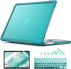 Batianda Ultimate Protection Case for New MacBook Pro 16 inch 2024 M4 Chip 2023 2021 Release M3 M2 M1 Pro/Max Model A2991/A3403 Matte Carbon Fiber Edges Shockproof with Keyboard Cover Protector,Blue