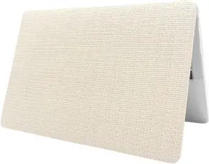 BaayCerrie Beige Woven Fabric Design for MacBook Pro 16 inch Case 2023 2021 Model A2991 A2780 A2485 M3 M2 M1 Pro/Max Chip