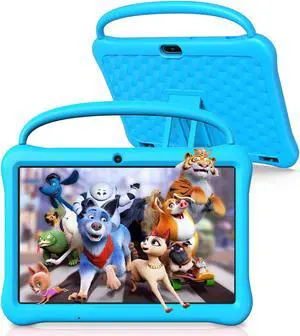 BAKEN Android 13 Kids Tablet, 10.1 Inch Tablet for Kids, 2GB RAM 64GB ROM, Toddler Tablet with Bluetooth, WiFi, Parental Control, Dual Camera, Pre-Installed APPs, Games, Learning Educational (Blue)