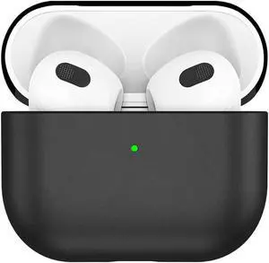 AirPods 3 Leather Case Cover, Docco Jette Fully-Wrapped Italian Genuine Leather Case for AirPods 3,Supports Wireless Charging Front LED Visible