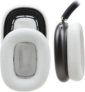 Lambskin Ear Pads for AirPods Max Headphones Sheepskin Leather Earpads Replacement with Memory Foam and Magnet Sweat Proof& Excellent Noise Isolation White