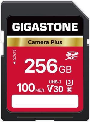 Gigastone 256GB SD Card, Camera Plus, V30 SDXC Memory Card High Speed UHD Video Compatible with Canon Nikon Sony Pentax Kodak Olympus Panasonic Digital Camera, with 1 Mini case