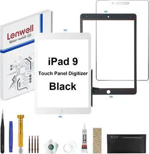 Screen Replacement for iPad 9 10.2" 2021Touch Glass Digitizer (not LCD) Assembly A2602 A2603 A2604 A2605 Premium Repair Kit + Free Install (for iPad 9, Black)