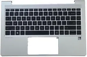 LTPRPTS Replacement Laptop Upper Case Palmrest Non-Backlit Keyboard Assembly Part for HP Probook 440 G8 445 G8 M23770-001 Silver