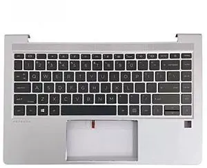 wzqrps Replacement Laptop Upper Case Palmrest Backlit Keyboard Touchpad Assembly Part for HP ProBook 440 G8 445 G8 PB 440 445 G8 M23769-001 Silver