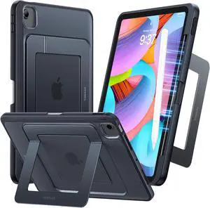 TORRAS Ostand for iPad Air 13 inch Case 2024 (M2)/ iPad Pro 12.9 Case (2022/2021) with Sturdy Kickstand, Slim Bend-Proof, Invisible Adjustable Stand, Any-Angle Viewing, Built-in Pencil Holder, Black