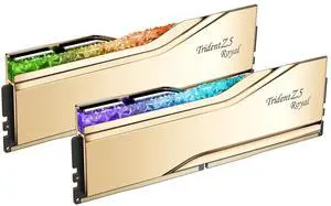 G.SKILL Trident Z5 Royal Series (Intel XMP 3.0) DDR5 RAM 48GB (2x24GB) 7200MT/s CL36-46-46-115 1.35V Desktop Computer Memory UDIMM - Gold (F5-7200J3646F24GX2-TR5G)