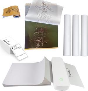 IOOIOO Inkless Portable Thermal Printer for Tattoo Stencil Transfer Paper, and for 8.5 x 11 inch Letter Size/A4 Thermal Paper (Folded or Rolled)-White