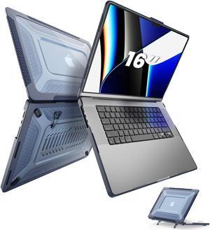 SEYMAC MacBook Pro 16 inch Case 2023/2022/2021 (Model: A2991 A2780 A2485), M3/ M2 / M1 Pro/Max Chip, Shock Resistant Laptop Hard Shell Case with Foldable Stand/Mouse Pad for MacBook Pro 16", Blue